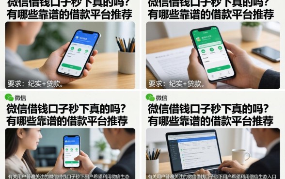 微信借钱口子秒下真的吗?有哪些靠谱的借款平台推荐