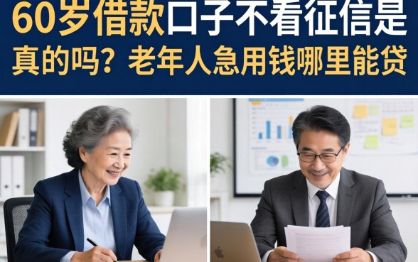 60岁借款口子不看征信是真的吗？老年人急用钱哪里能贷