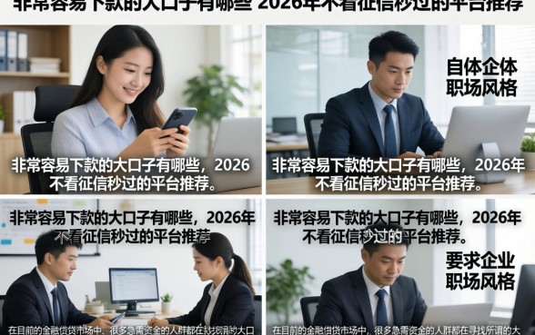 非常容易下款的大口子有哪些，2026年不看征信秒过的平台推荐