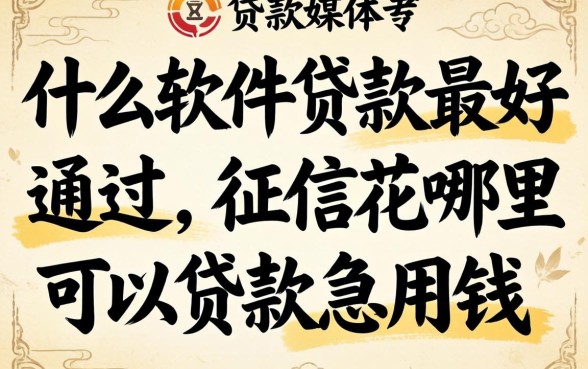 什么软件贷款最好通过,征信花哪里可以贷款急用钱