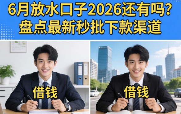 6月放水口子2026还有吗？盘点最新秒批下款渠道