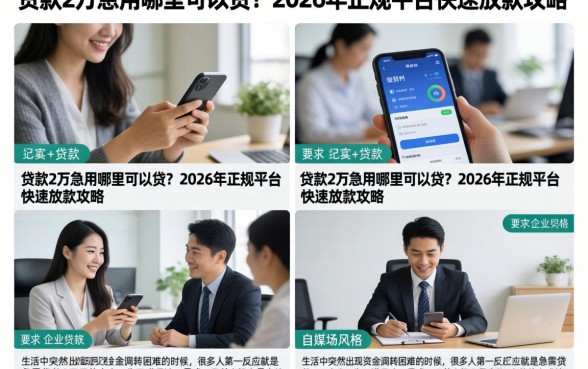贷款2万急用哪里可以贷？2026年正规平台快速放款攻略