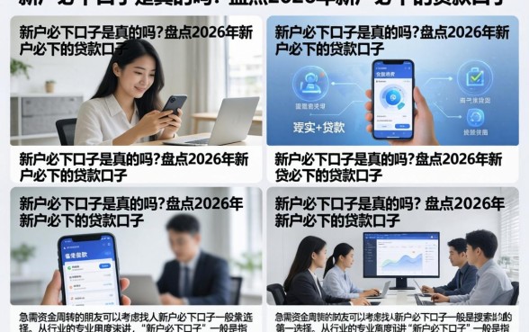 新户必下口子是真的吗？盘点2026年新户必下的贷款口子