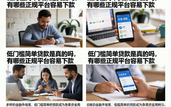 低门槛简单贷款是真的吗，有哪些正规平台容易下款