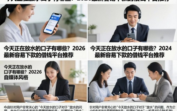 今天正在放水的口子有哪些?2026最新容易下款的借钱平台推荐