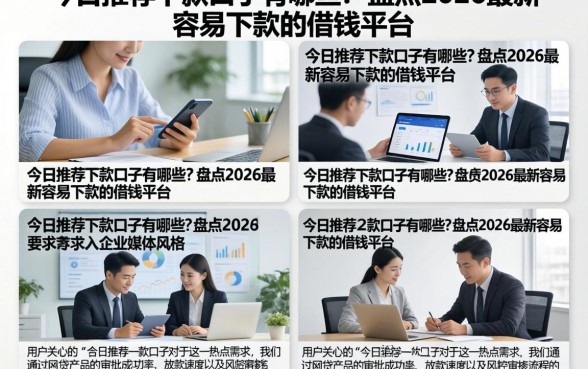 今日推荐下款口子有哪些？盘点2026最新容易下款的借钱平台