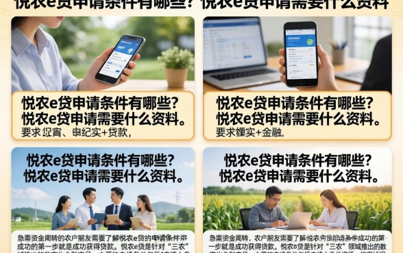 悦农e贷申请条件有哪些?悦农e贷申请需要什么资料