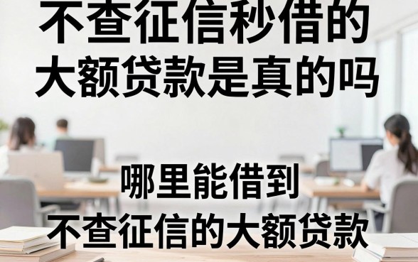 不查征信秒借的大额贷款是真的吗，哪里能借到不查征信的大额贷款