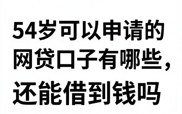 54岁可以申请的网贷口子有哪些，大龄用户还能借到钱吗