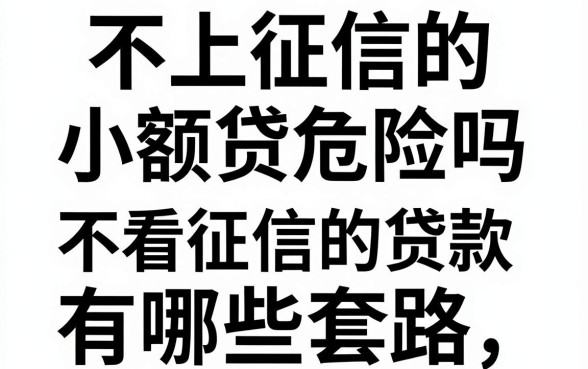 不上征信的小额贷危险吗,不看征信的贷款有哪些套路
