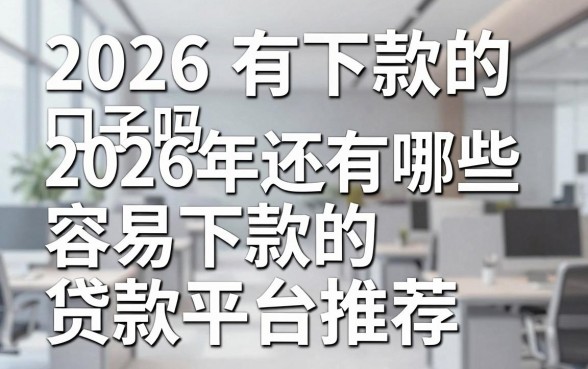 2026有下款的口子吗，2026年还有哪些容易下款的贷款平台推荐