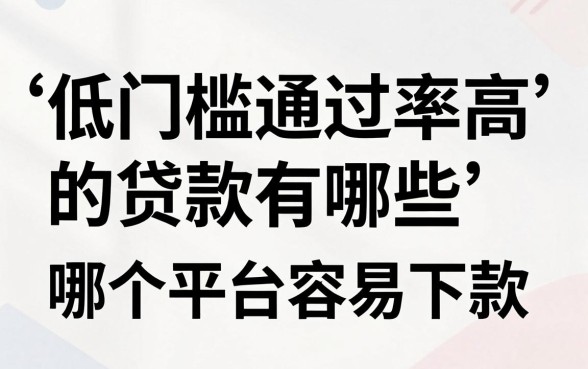 低门槛通过率高的贷款有哪些，哪个平台容易下款