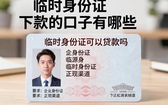 临时身份证下款的口子有哪些,临时身份证可以贷款吗正规渠道
