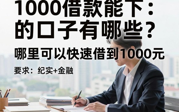 1000借款能下的口子有哪些?哪里可以快速借到1000元