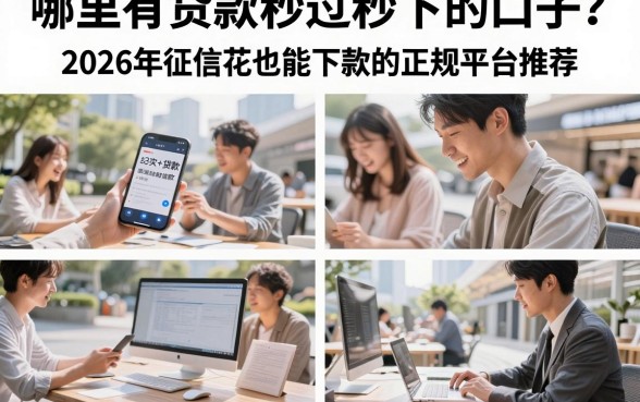 哪里有贷款秒过秒下的口子？2026年征信花也能下款的正规平台推荐