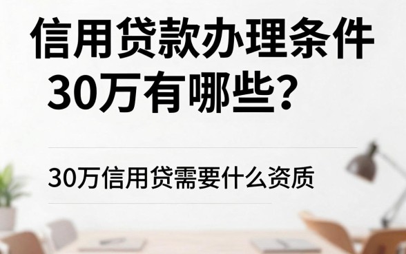 信用贷款办理条件30万有哪些?30万信用贷需要什么资质