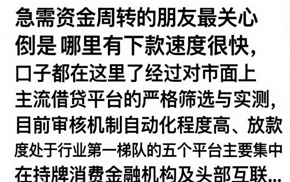 下款快的口子都在这了,哪里有下款快的口子?