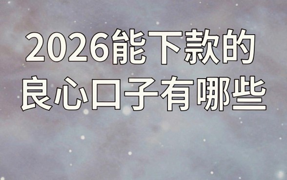 2026能下款的良心口子有哪些，2026年正规容易下款的贷款平台推荐