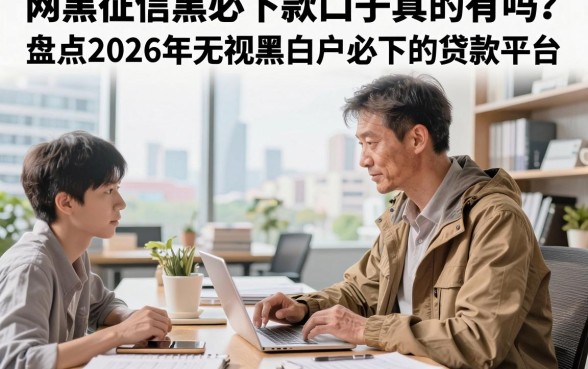 网黑征信黑必下款口子真的有吗？盘点2026年无视黑白户必下的贷款平台