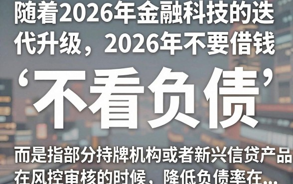 2026不看负债贷款是真的吗?哪里能办不看负债的贷款?