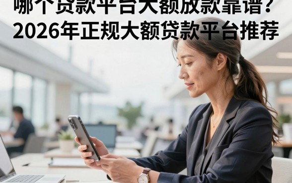 哪个贷款平台大额放款靠谱?2026年正规大额贷款平台推荐