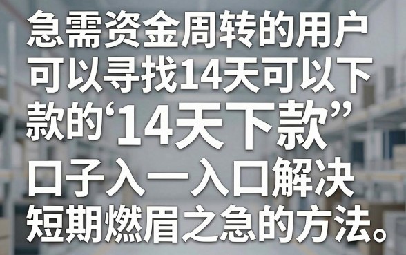 14天能下款的口子入口在哪里?2024最新容易下款的小额贷款平台推荐