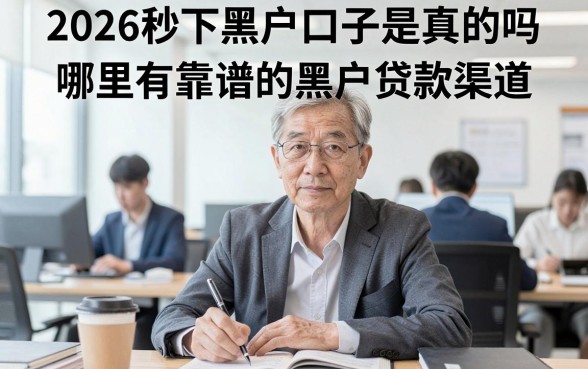 2026秒下黑户口子是真的吗，哪里有靠谱的黑户贷款渠道