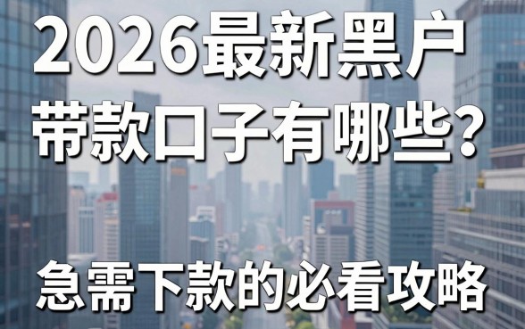2026最新黑户带款口子有哪些？急需下款的必看攻略