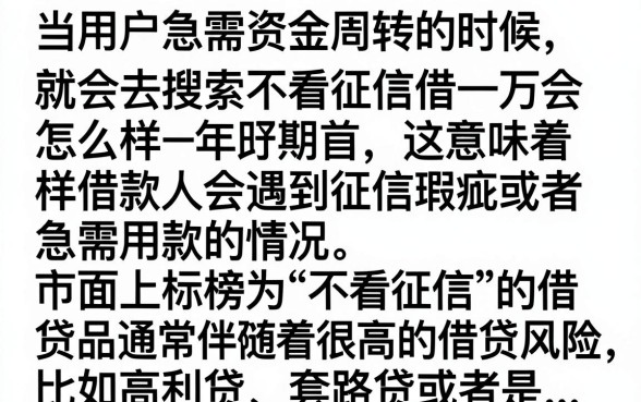 不看征信借一万会怎么样,不看征信借款有哪些风险