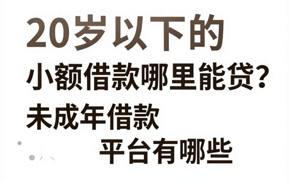 20岁以下的小额借款哪里能贷?未成年借款平台有哪些?