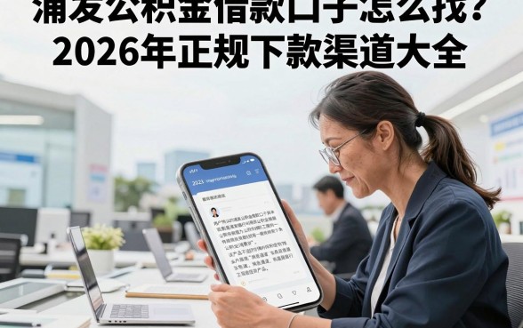 浦发公积金借款口子怎么找？2026年正规下款渠道大全