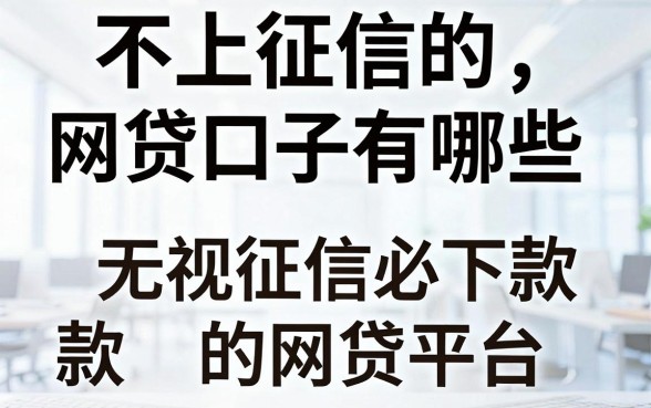 不上征信的网贷口子有哪些，盘点无视征信必下款的网贷平台
