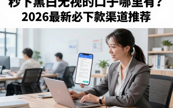 秒下黑白无视的口子哪里有？2026最新必下款渠道推荐