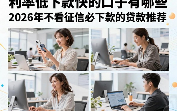 利率低下款快的口子有哪些,2026年不看征信必下款的贷款推荐