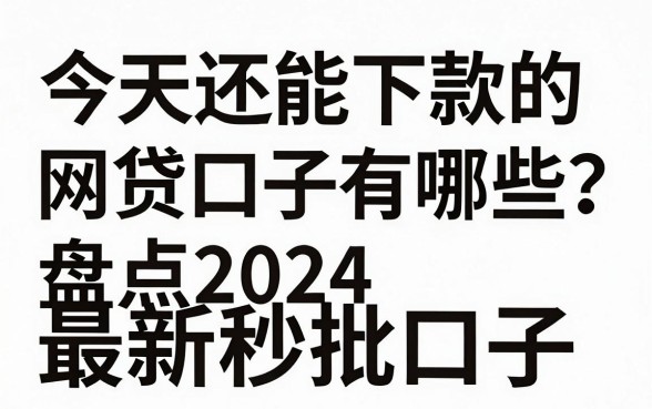 今天还能下款的网贷口子有哪些?盘点2024最新秒批口子