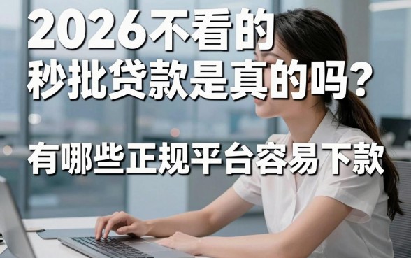 2026不看的秒批贷款是真的吗？有哪些正规平台容易下款？
