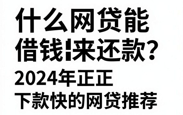 什么网贷能借钱出来还款？2024年正规下款快的网贷推荐