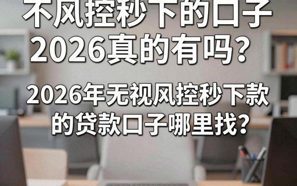 不风控秒下的口子2026真的有吗?2026年无视风控秒下款的贷款口子哪里找?