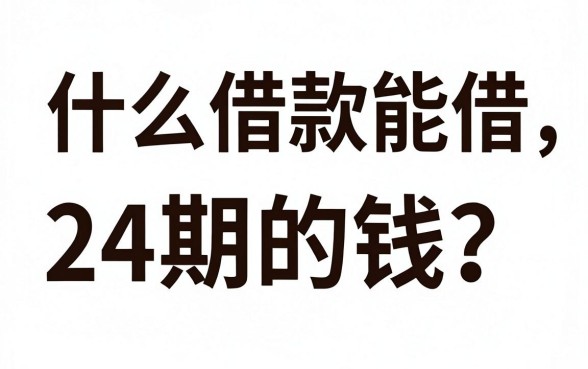 什么借款能借24期的钱？正规平台24期借款推荐
