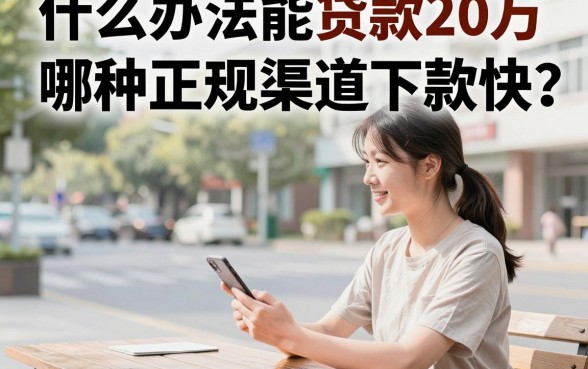 什么办法能贷款20万，哪种正规渠道下款快？