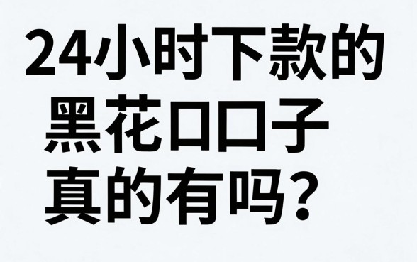 24小时下款的黑花口子真的有吗?哪里能找到靠谱渠道?
