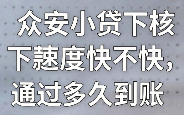 众安小贷下款速度快不快，众安小贷审核通过多久到账