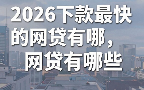 2026下款最快的网贷有哪些，2026年哪个网贷下款最快最稳