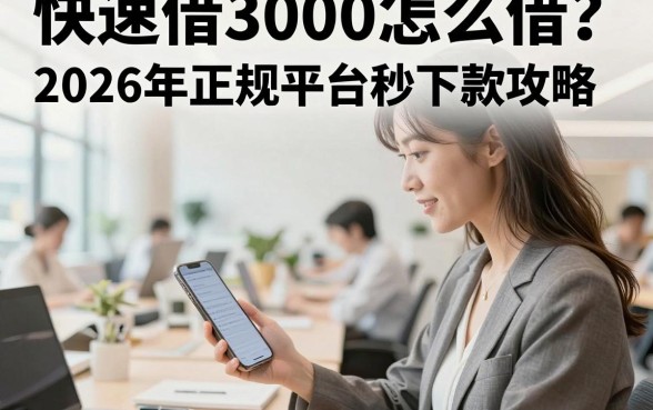 快速借3000怎么借?2026年正规平台秒下款攻略