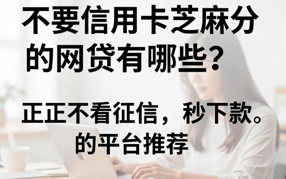 不要信用卡芝麻分的网贷有哪些?正规不看征信秒下款的平台推荐