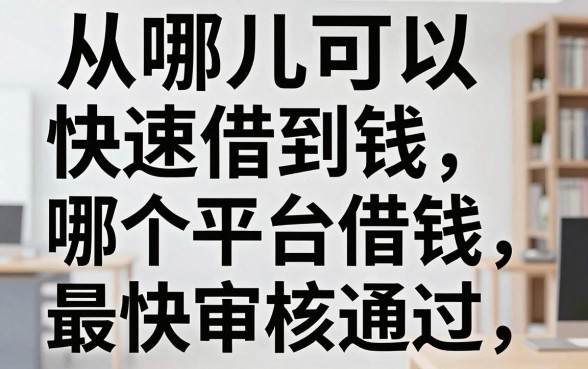 从哪儿可以快速借到钱，哪个平台借钱最快审核通过？