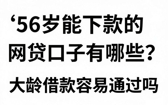 56岁能下款的网贷口子有哪些？大龄借款容易通过吗