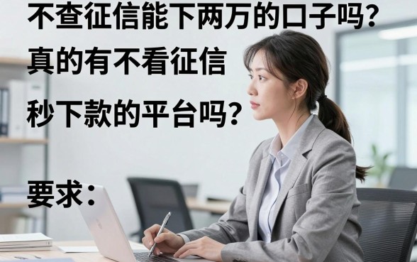 不查征信能下两万的口子吗？真的有不看征信秒下款的平台吗？