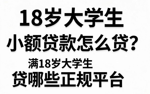 18岁大学生小额贷款怎么贷?满18岁大学生能贷哪些正规平台?