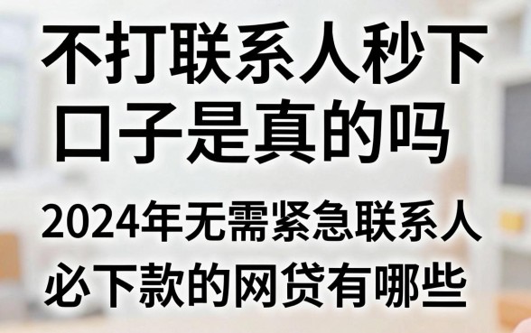 不打联系人秒下的口子是真的吗,2024年无需紧急联系人必下款的网贷有哪些